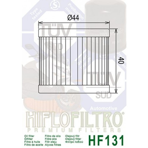FILTRE A HUILE POUR QUAD - HIFLOFILTRO HF 131