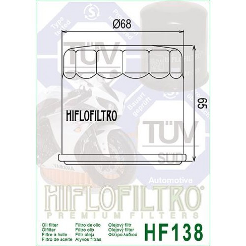 FILTRE A HUILE POUR QUAD - HIFLOFILTRO HF138