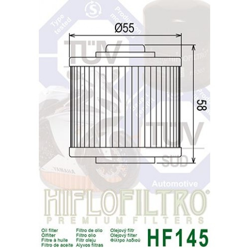 FILTRE A HUILE POUR QUAD - HIFLOFILTRO HF145