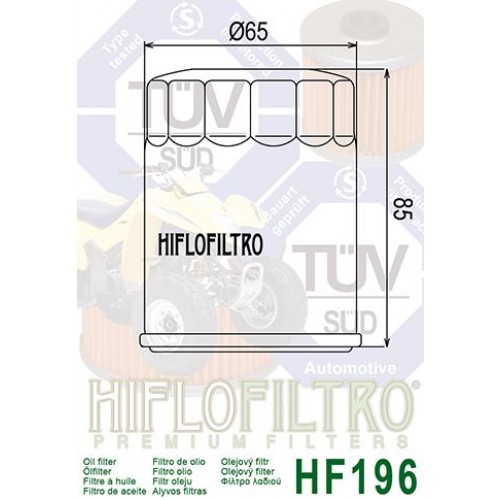 FILTRE A HUILE POUR QUAD - HIFLOFILTRO HF196