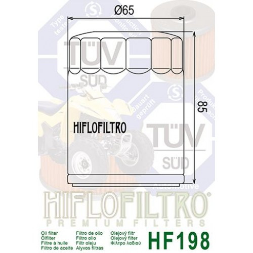 FILTRE A HUILE POUR QUAD - HIFLOFILTRO HF198