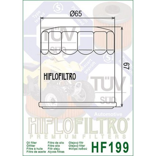 FILTRE A HUILE POUR QUAD - HIFLOFILTRO HF199