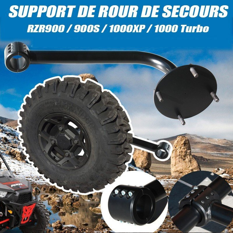 SUPPORT DE ROUE DE SECOURS POUR POLARIS RZR 900 / 900 S / 1000 XP / 1000 TURBO - XRW