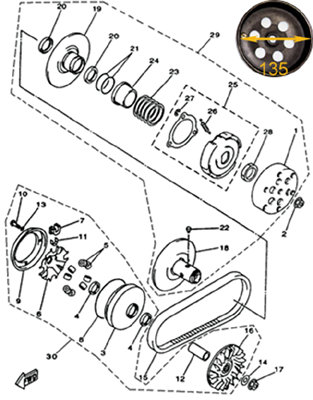 VARIATEUR / EMBRAYAGE - HYTRACK 300