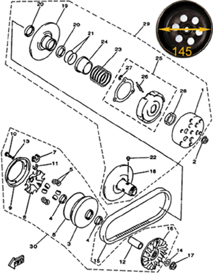 VARIATEUR / EMBRAYAGE VERSION FLASH BRAKE - HYTRACK 300