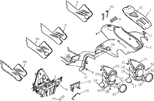 CARROSSERIE AVANT / CHASSIS / AUTOCOLLANTS - HYTRACK 300