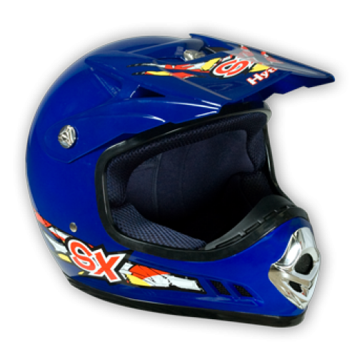 CASQUE MOTO QUAD ENFANT GARCON TAILLE 49/50 47/48 M-S Hytrack Neuf Bleu