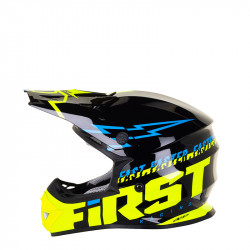 CASQUE FIRSTRACING MOTOCROSS K2 LIGHTNING BOLT-ENFANT NOIR/JAUNE/BLEU