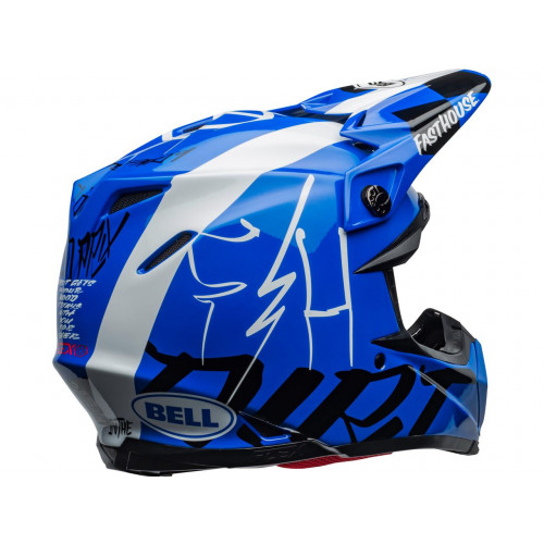 Casque BELL Moto-9 Flex Fasthouse DID 20 Gloss Bleu/Blanc Edition limitée